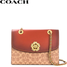 COACH/蔻驰女士山茶花包Parker 18/26旋钮铆钉设计链条斜挎单肩包