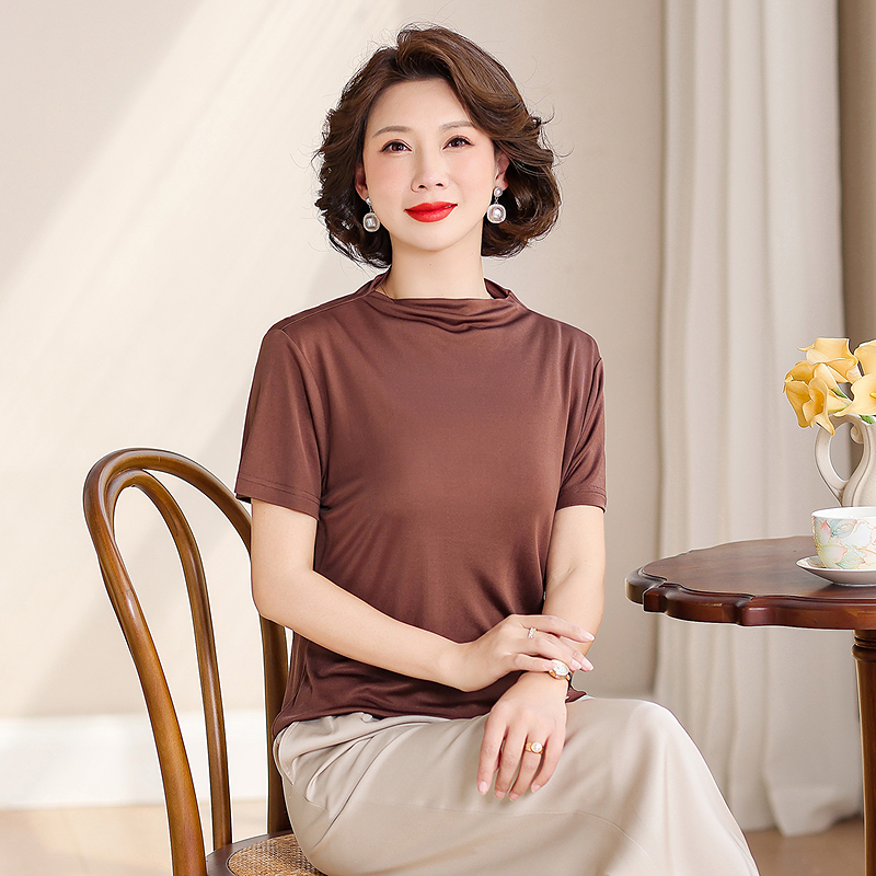 齐黛品牌真丝桑蚕丝打底衫女轻奢高级感2025新款内搭针织上衣T恤