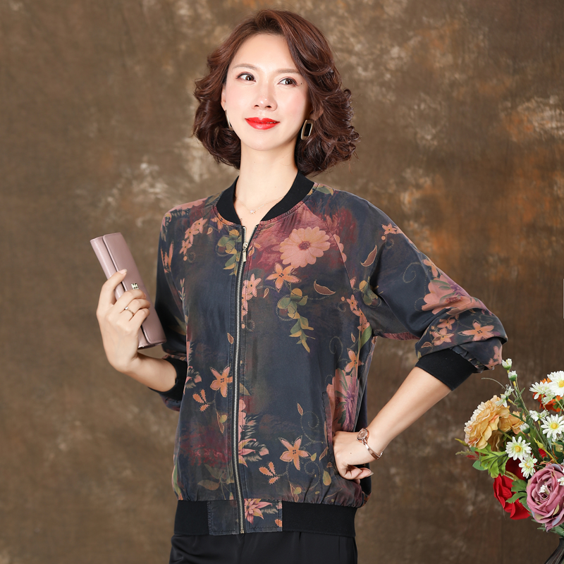 齐黛丝绸免熨烫重磅砂洗棒球服