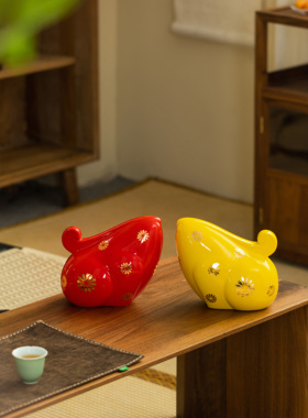 九璞[美美]艺术家限量收藏款景德镇陶瓷生肖兔安宁幸福风水摆件