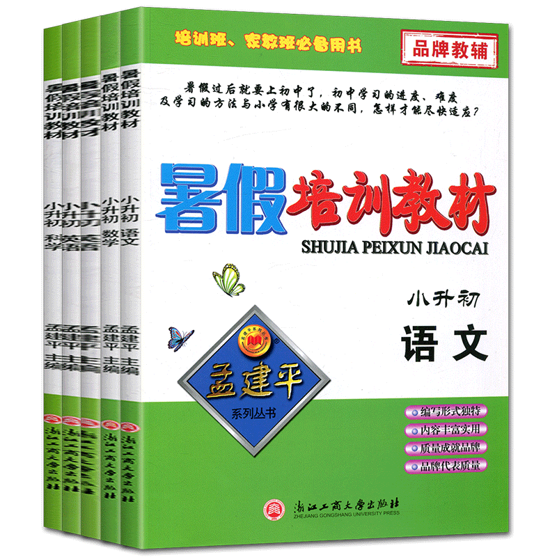 孟建平暑假培训教材小升初数学科学语文英语 暑假衔接教材暑假作业六年级小学六年级升初一暑假衔接教材专题专项训练同步练习