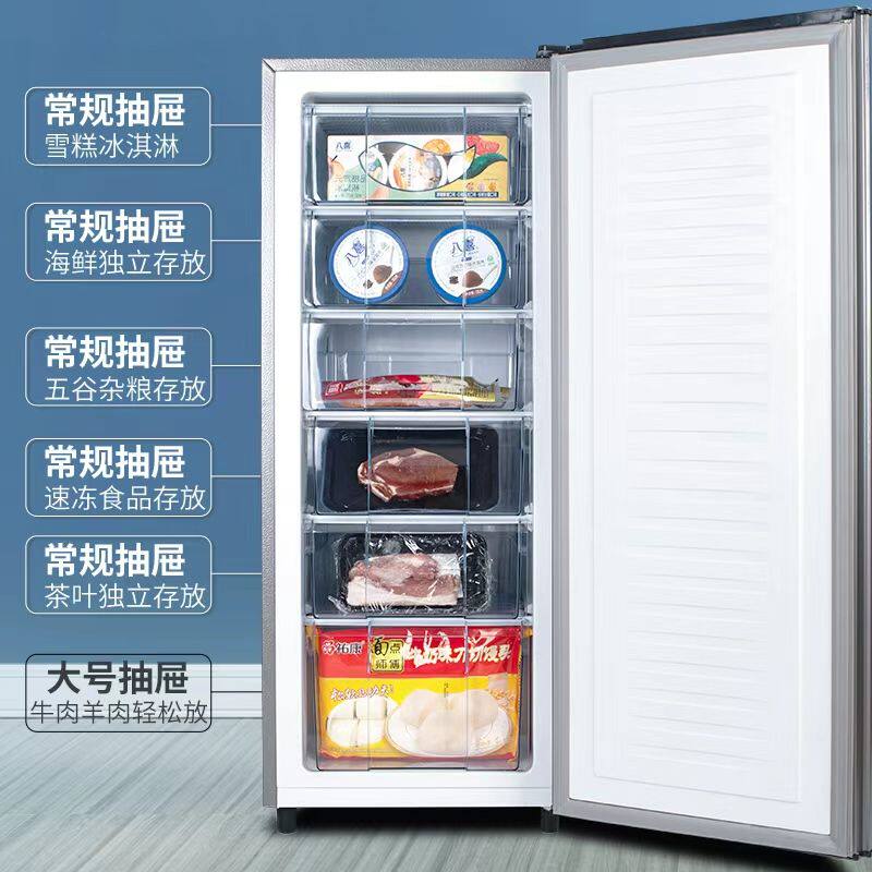夏新立式冷柜家用小型一级节能全冷冻抽屉式冰柜急冻USB迷你冰箱