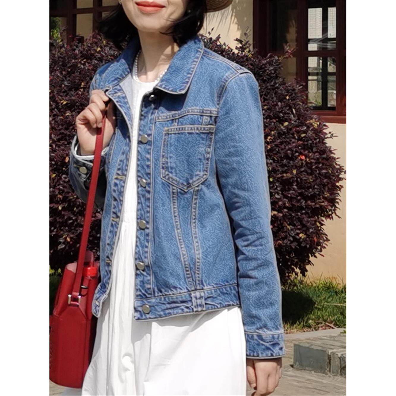 显瘦牛仔外套好版型立体剪裁百搭正肩修身短款全棉春秋小个短上衣