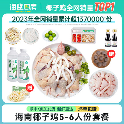【100%正宗】海南椰子鸡全套餐火锅鸡汤正宗新鲜文昌鸡家庭聚餐