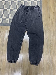 男女潮 潮流抽绳束口卫裤 AC风格 洗水做旧vintage宽松休闲美式