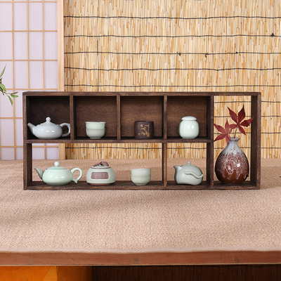 实木博古架茶杯收纳架茶具置物架摆件架中式茶壶架挂墙展示架茶棚