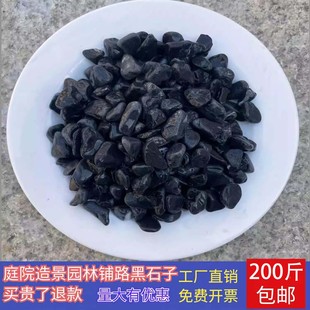 黑色石子庭院深灰色水洗石黑色碎石砾石洗米石铺地装饰造景黑石子