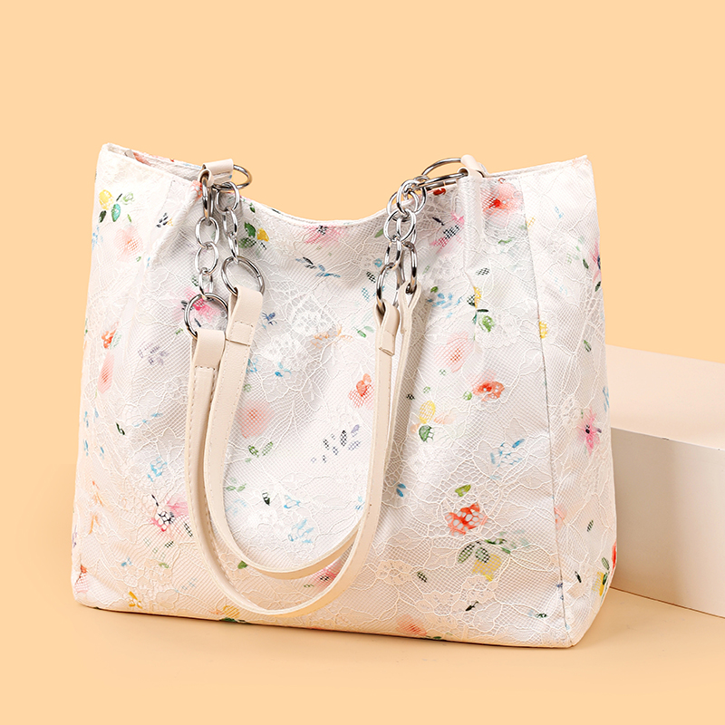 尼龙牛津布刺绣托特包单肩手提包