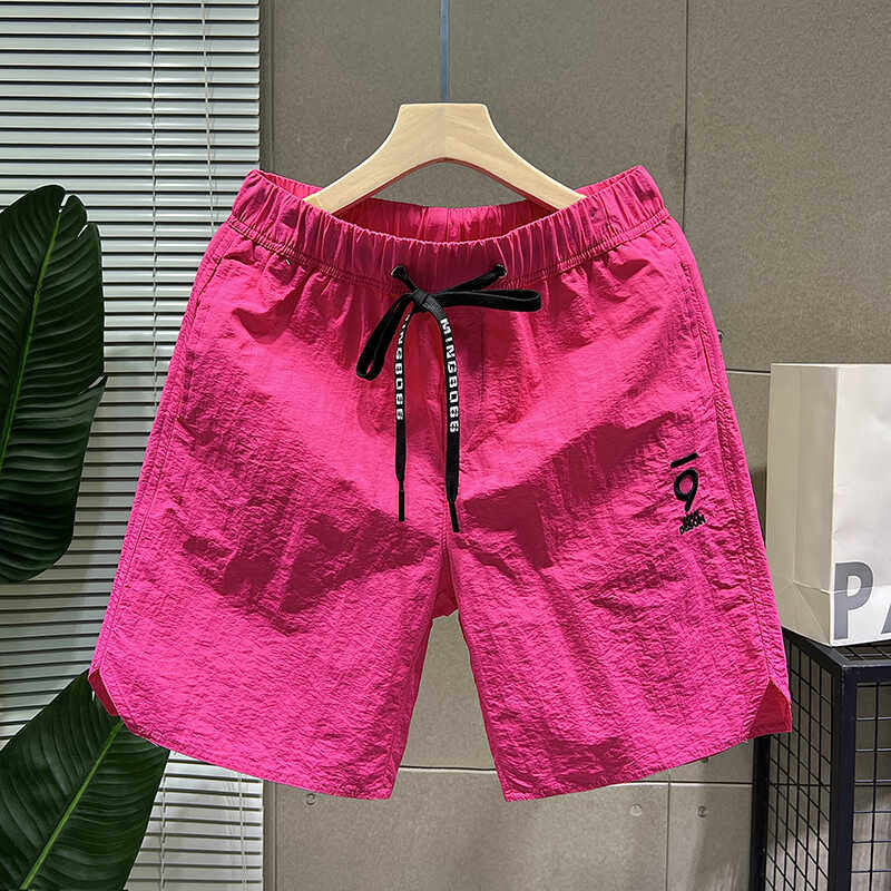 夏季男生糖果色系短裤时尚刺绣速干透气舒适沙滩裤313B-K511-P33,男装牛仔裤,星座313B