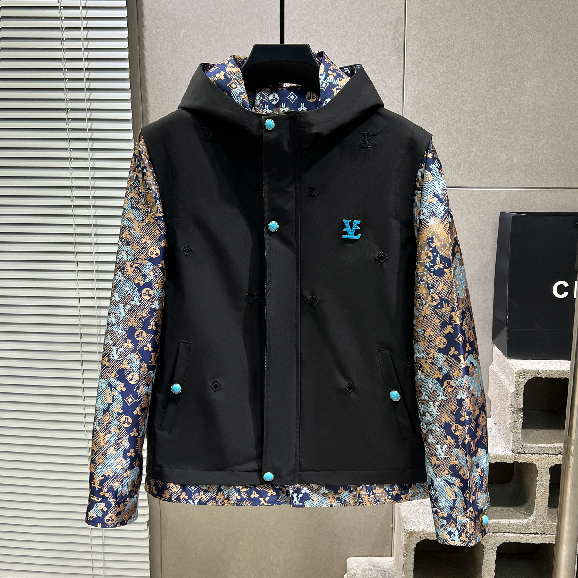 男士轻奢休闲夹克连帽外套春秋潮男连帽上衣潮流  313B-A503-P130图片