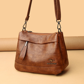 真皮女包包斜挎包2026时尚 春夏软皮百搭中老年妈妈包大容量单肩包