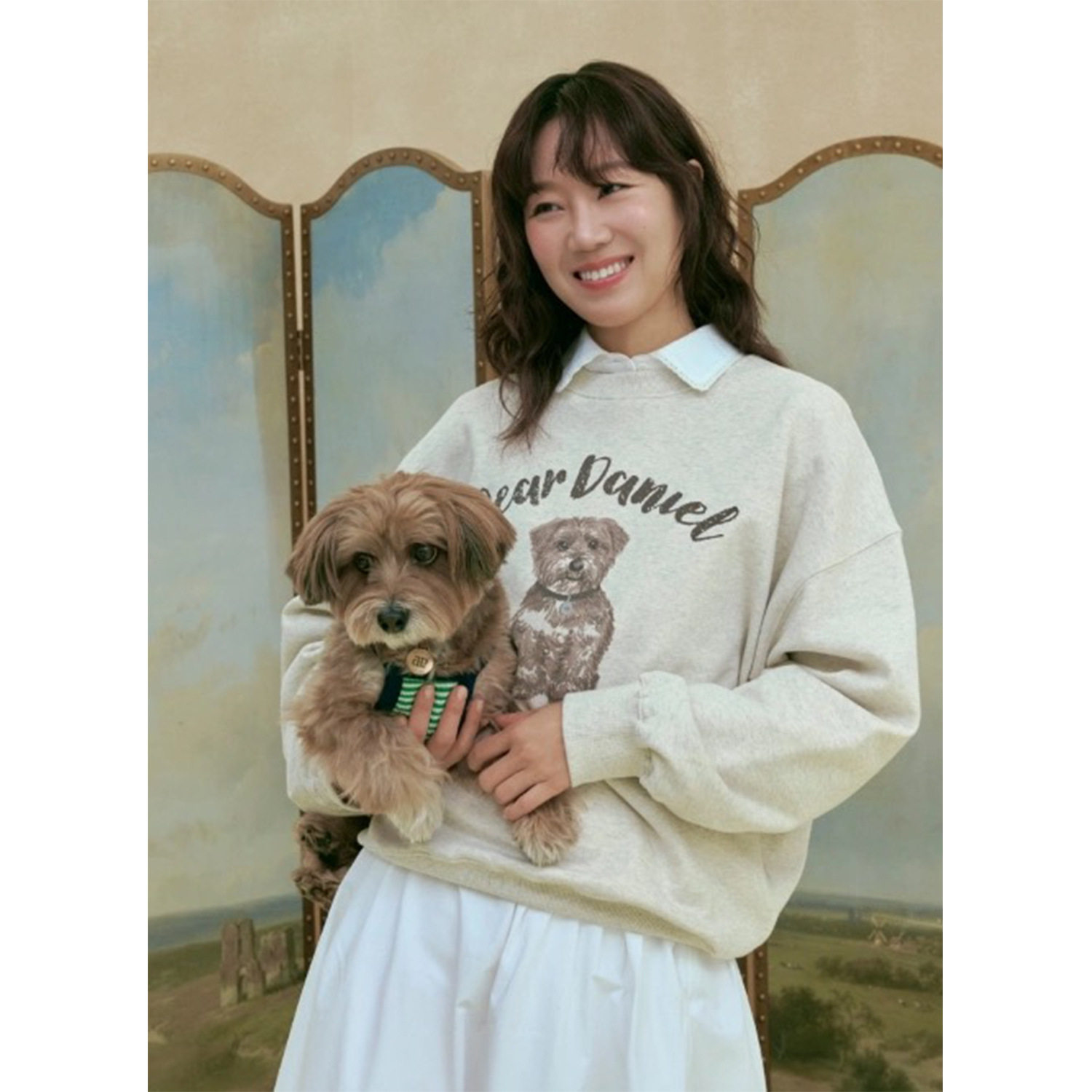孔孝真同款小狗印花长袖卫衣女2卫衣/绒衫