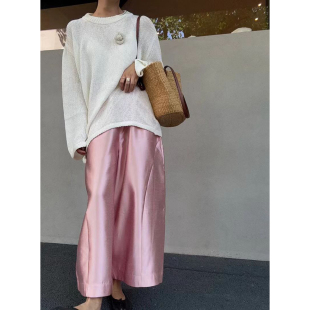 百搭宽松阔腿裤 深圳南油国风丝毛休闲九分裤 时尚 新款 女2026春季