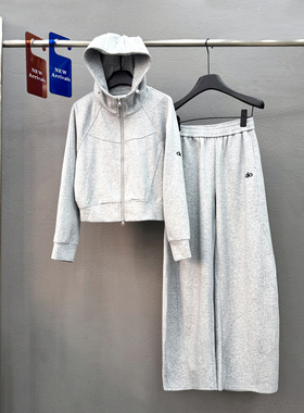 灰色运动套装女2025新款早秋减龄穿搭一整套卫衣弯刀裤休闲两件套