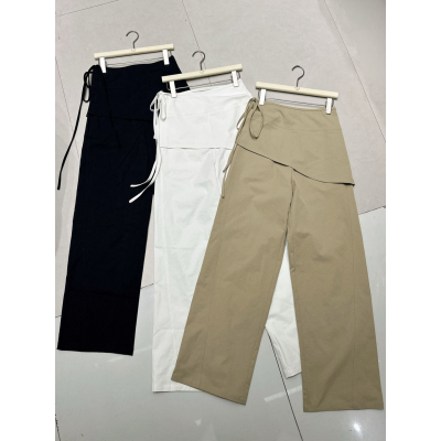 假两件西装屁帘阔腿裤女春夏2026新款高腰显瘦不规则宽松直筒长裤