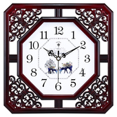 北极星新中式 艺术客厅静音挂钟大气时钟家用挂表卧室仿古石英钟表