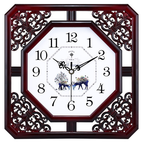 北极星中式艺术客厅静音挂钟