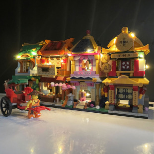 古迪51007醉霄楼兼容国风积木梦幻国潮街景男6 12岁女孩益智拼装