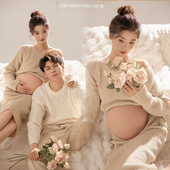 新款 情侣居家慵懒风韩系清新温馨孕妇照衣服在家拍 影楼孕妇照服装