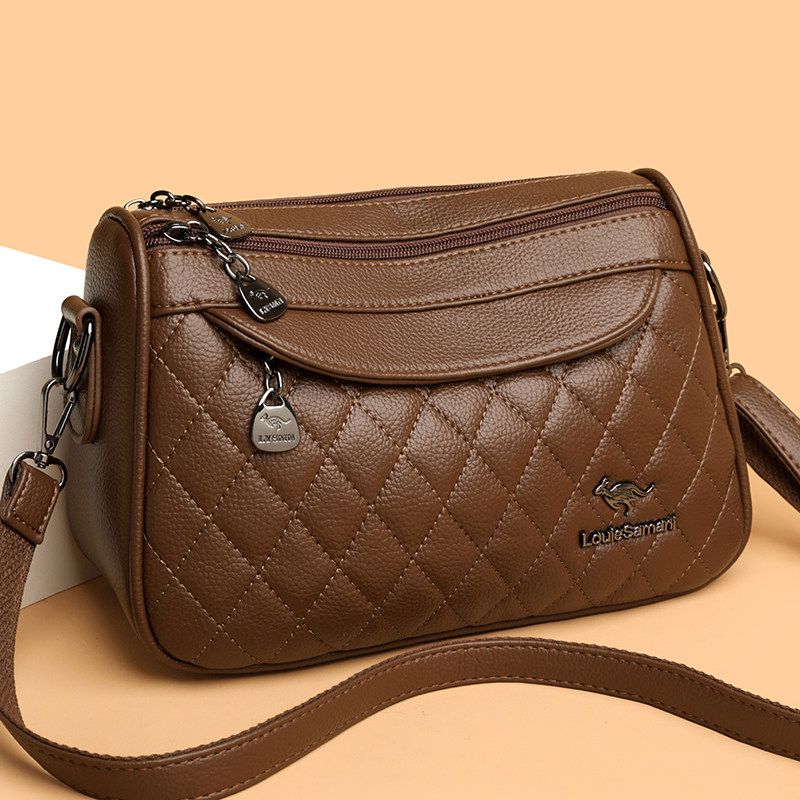 品牌真皮女包2026新款包包小包斜挎包单肩女大容量百搭菱格女士包