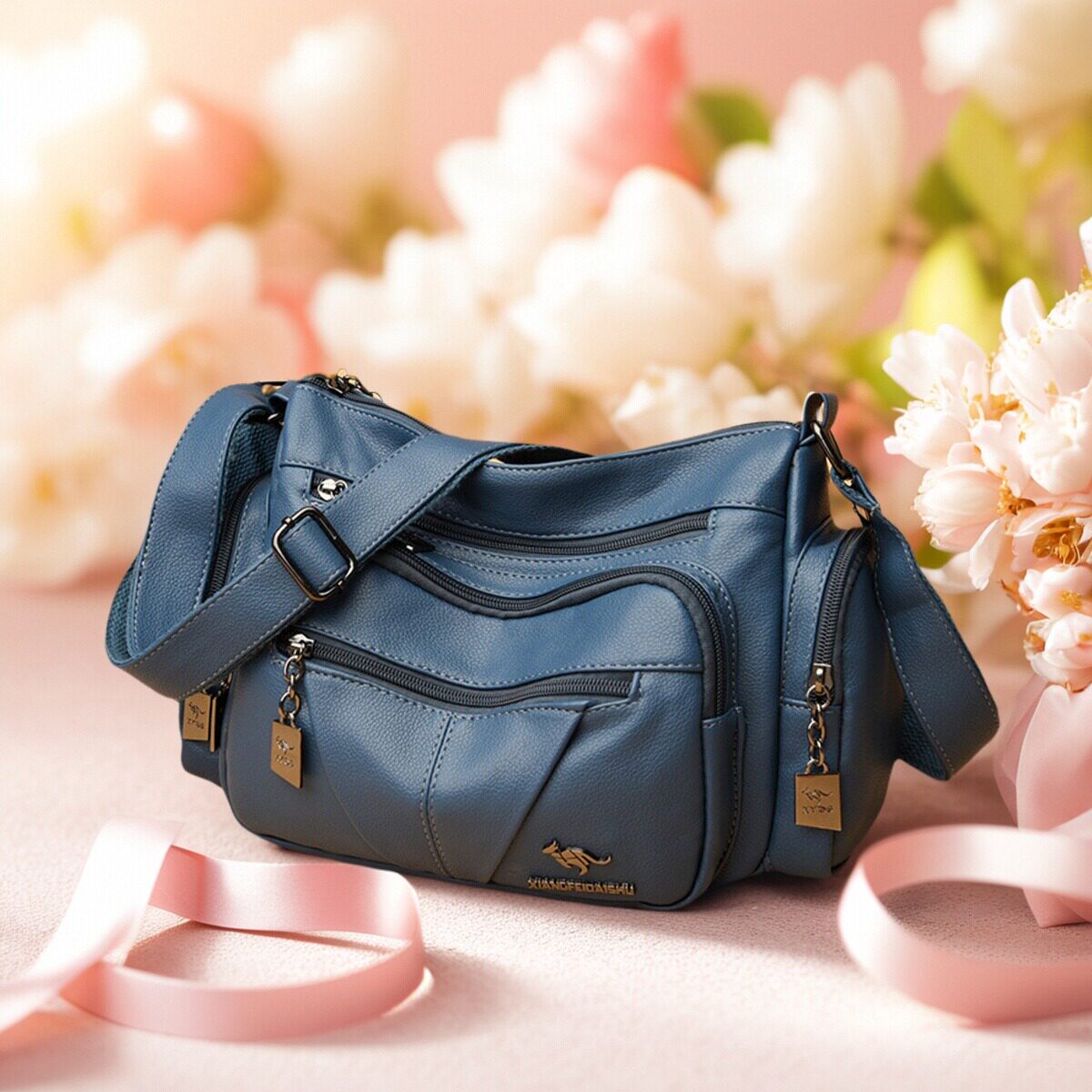 正品牌包包送妈妈款大气斜挎包大容量真皮包实用型多层婆婆包大包