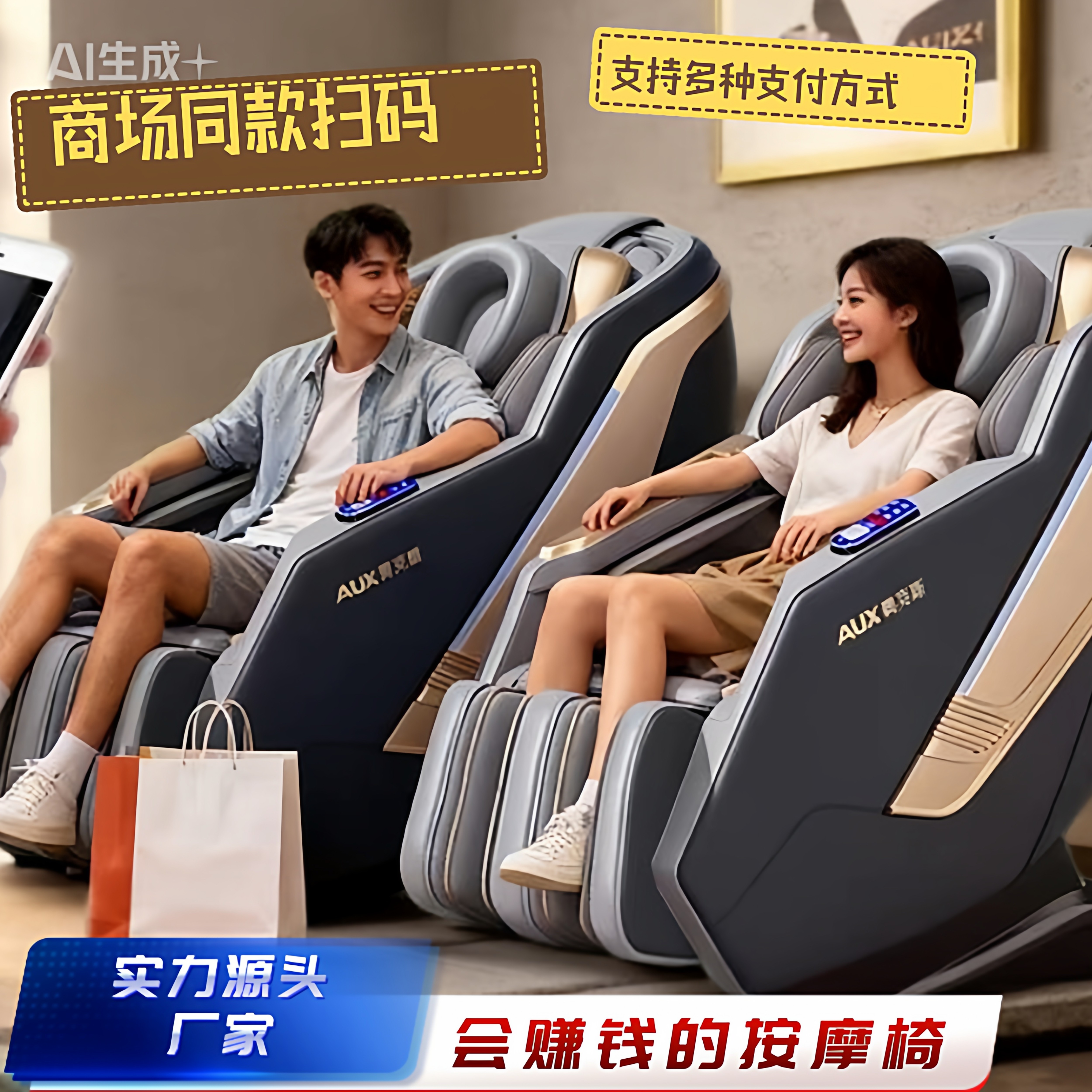 按摩椅商场扫码商用同款共享全自动全身电动智能2026新款付费沙发