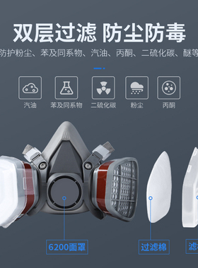 6200防毒面具5N11CN过滤棉7502面罩颗粒物过滤防尘棉配件