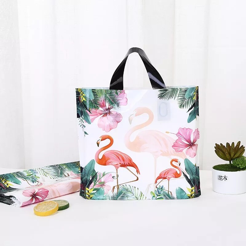 ins网红横版小清新图案塑料手拎袋韩版服装店童装手提礼品包装袋