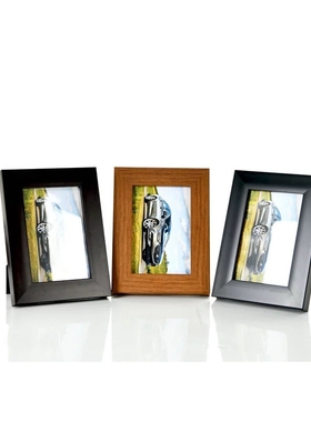 汇百家相框创意摆台边宽3厘米7寸8寸A4塑料相框PS发泡仿木画框