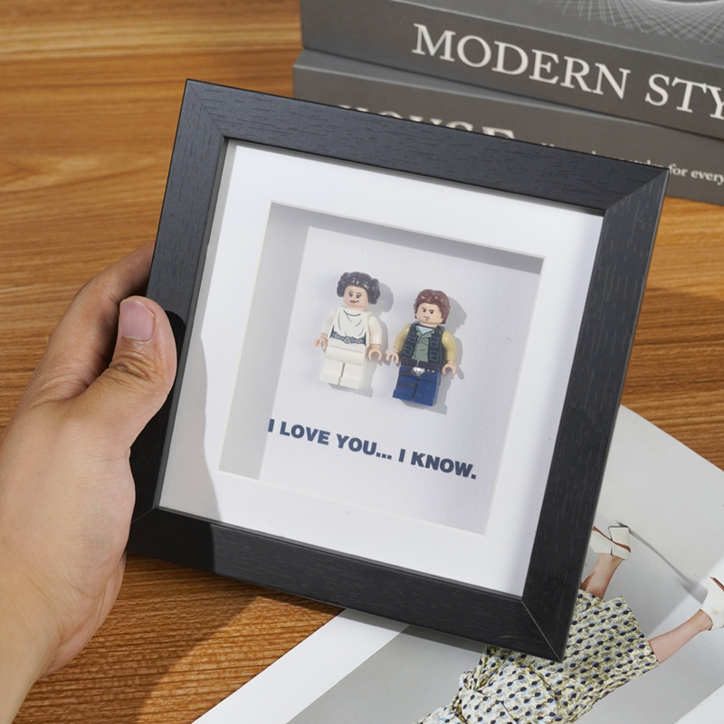 乐高积木婚礼相框正方形黑色