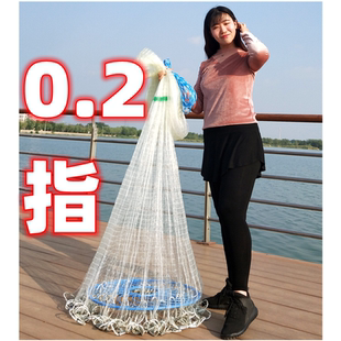 飞盘式撒网手抛网半指0.3指眼2分小眼网美式韩式铁链条渔网0.2指