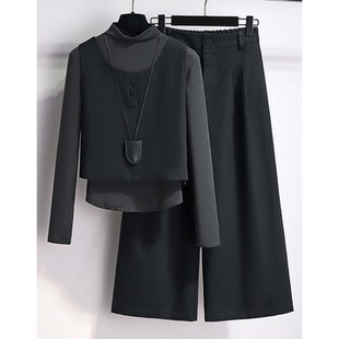 2026超火冬装三件套一整套高级感穿搭女装小个子毛呢马甲职业套装