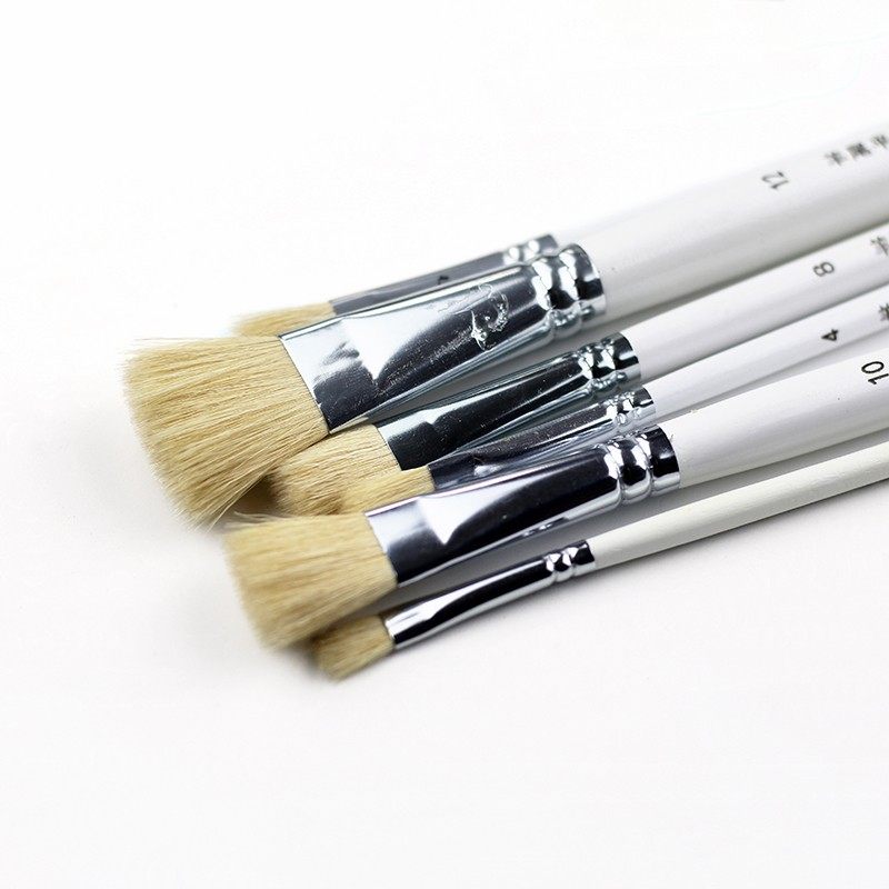 杭州羊尾平笔平头羊毛水粉笔套装美术专用吸水水彩笔动物毛初学者,文具电教/文化用品/商务用品,水粉/水彩/油画专用笔,淘宝优惠券,粉丝福利购,淘宝优惠卷