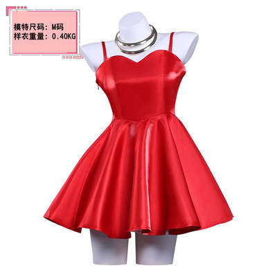 新吊带袜天使panty小红裙cos服