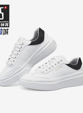 Skechers/斯凯奇正品运动女子厚底绑带低帮透气休闲鞋185060-WBK