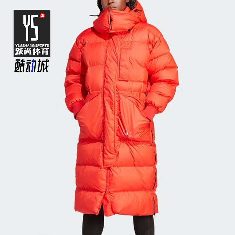 阿迪达斯女士面包棉服拉链长款