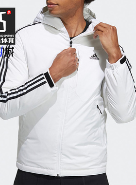 Adidas/阿迪达斯正品 冬季新款男子保暖连帽羽绒服外套 H23089
