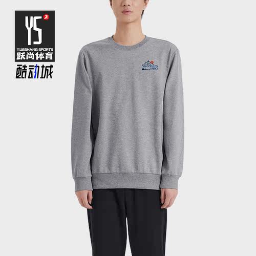 Skechers/斯凯奇正品春季新款男子百搭运动套头卫衣L422M174-004F