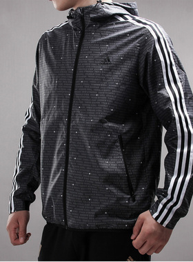 Adidas/阿迪达斯正品 WB AOP 3S 男子防风休闲运动夹克外套DW4616