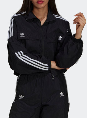 Adidas/阿迪达斯正品三叶草女子时尚潮流运动夹克外套 H22875