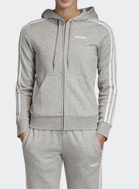 Adidas/阿迪达斯正品21秋冬新款女子休闲连帽拉链运动外套 EI0683