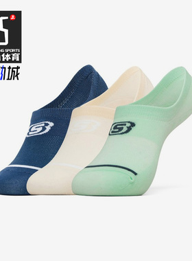 Skechers/斯凯奇正品新款男女透气运动袜短筒三双装L222U019