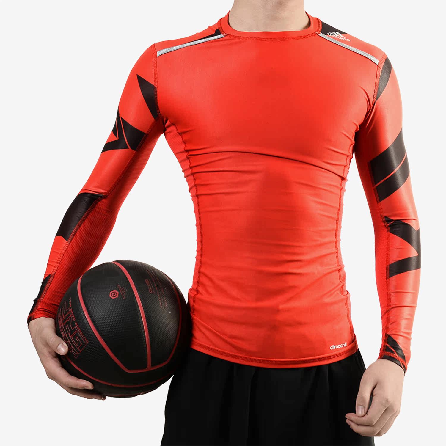 男子休闲紧身长袖运动t恤