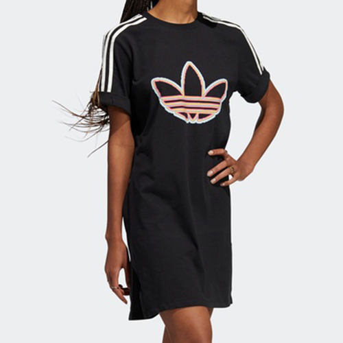 Adidas/阿迪达斯正品 三叶草 运动休闲透气女子半袖连衣裙 H43973