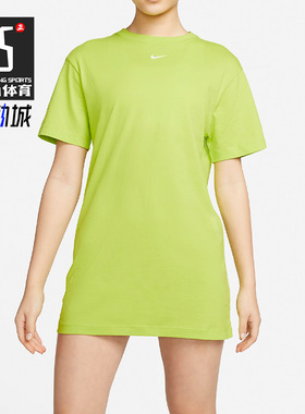 Nike/耐克正品夏季时尚女子休闲圆领短袖长款T恤连衣裙CJ2243-321