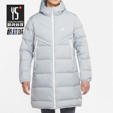 Nike/耐克正品休闲男子中长款运动保暖防风连帽羽绒服 DD6789-077