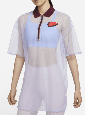 Nike/耐克正品 夏季新款女子运动裙网纱休闲连衣裙DD4526-580