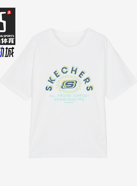 Skechers/斯凯奇正品时尚舒适休闲大童圆领运动短袖T恤 L222K064
