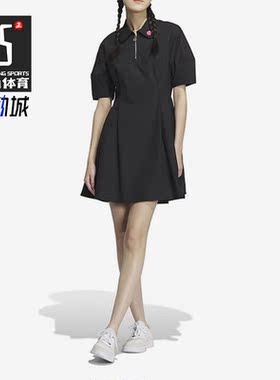 Adidas/阿迪达斯正品neo草莓熊女子新款运动翻领连衣裙IP4022