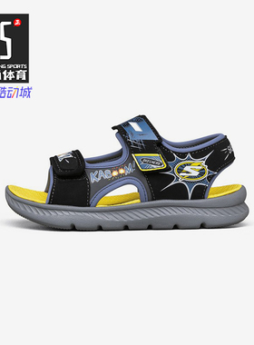 Skechers/斯凯奇正品 新款大童炫酷英雄主题露趾凉鞋 402102L